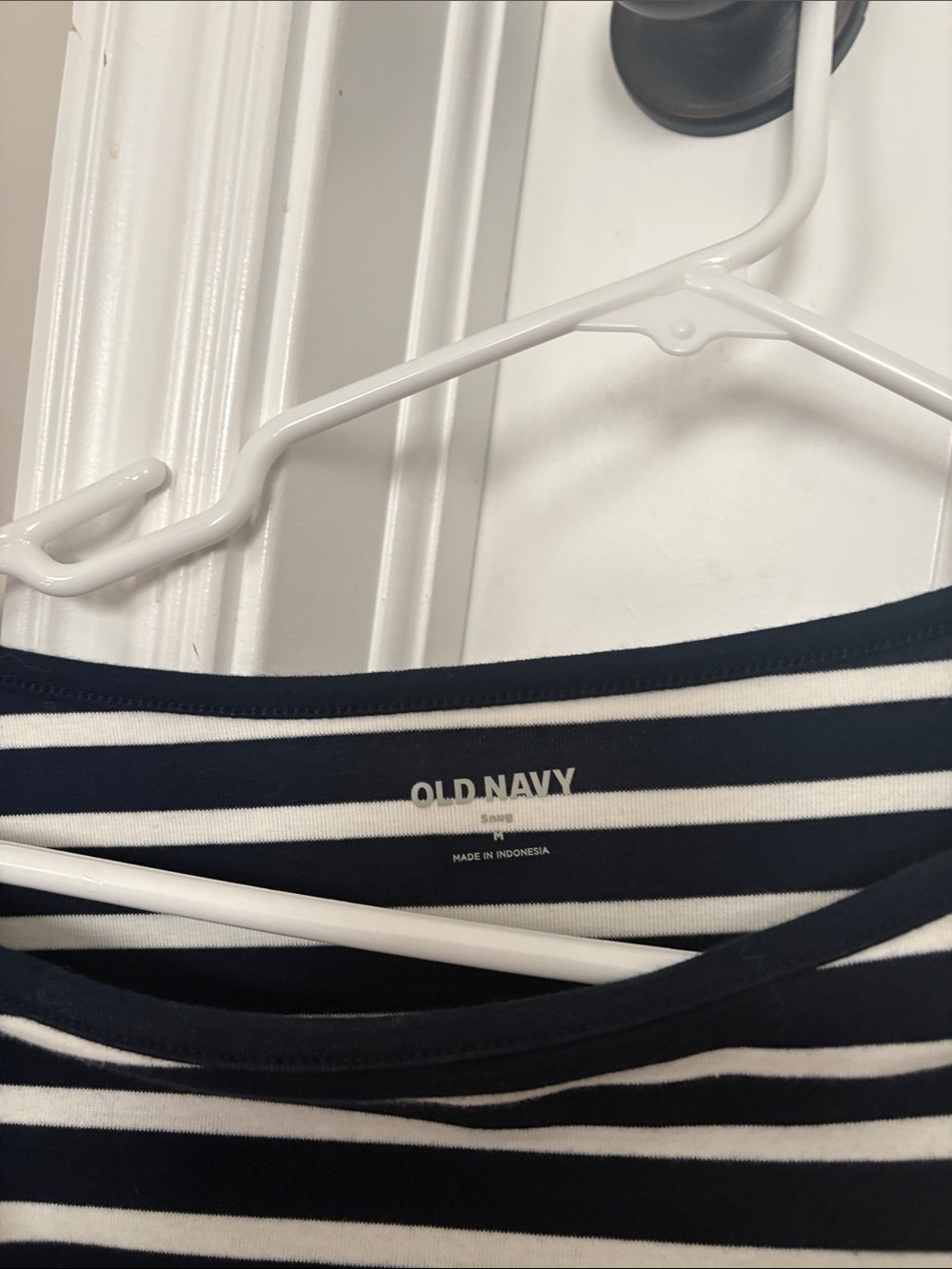 Old Navy Navy & White Striped Women's Boatneck Top - Picture 2 of 2